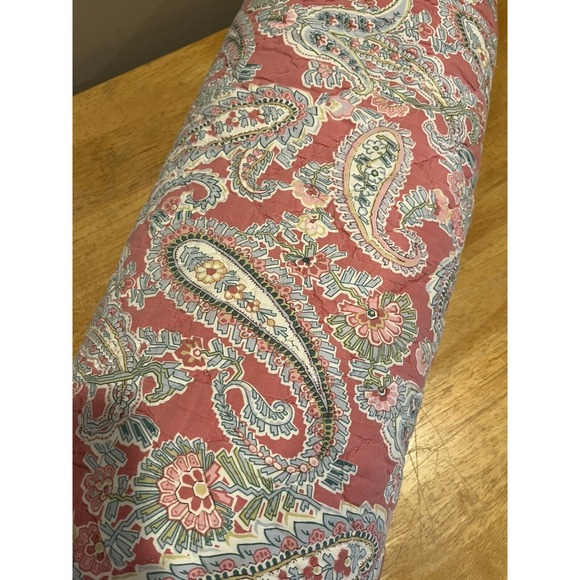 POTTERY BARN BOLSTER,‎ Jane Paisley 12" X 32" Pink Light Blue Throw Pillow - Picture 2 of 7